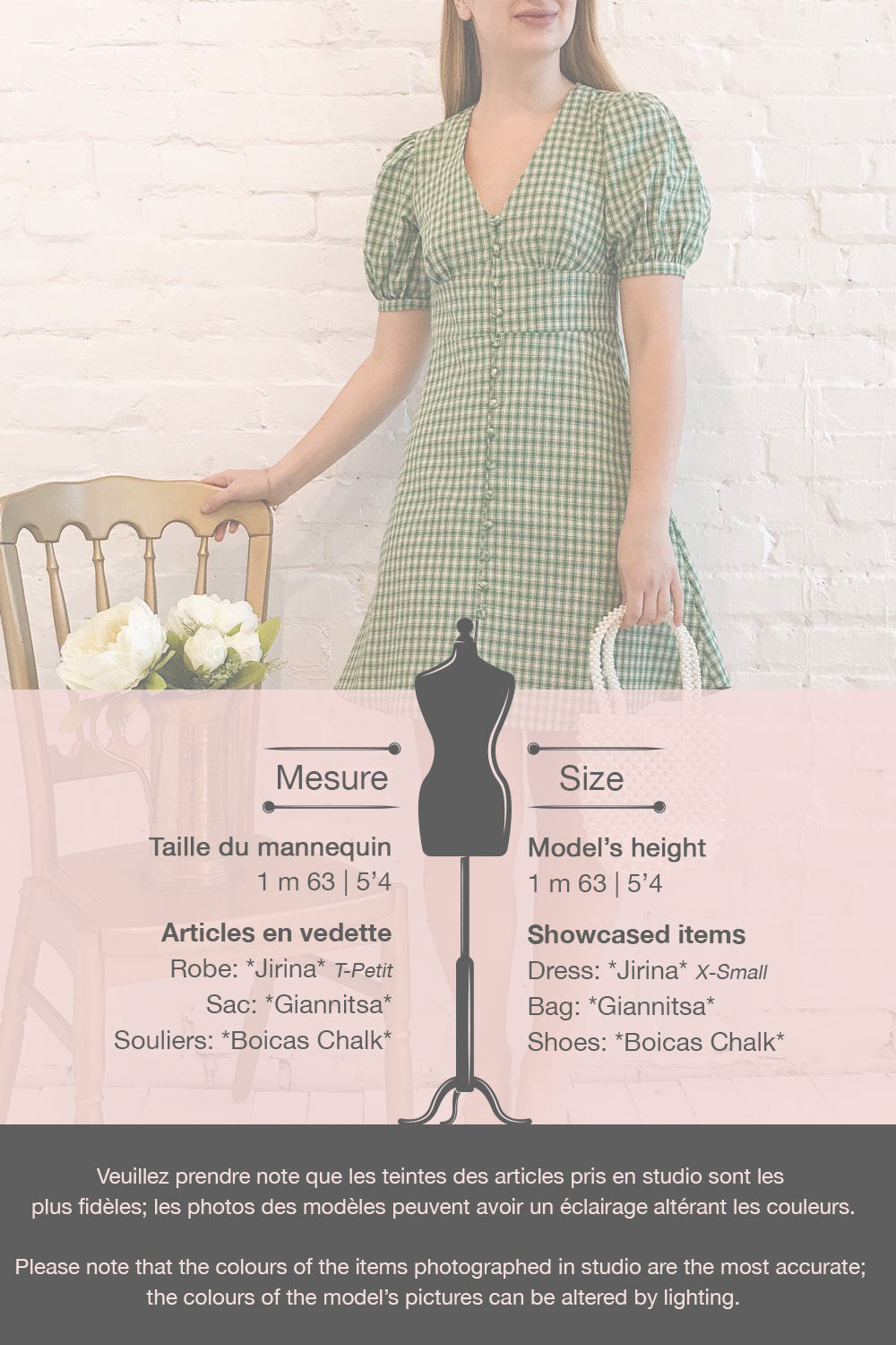 Jirina Green Gingham Short Dress | La petite garçonne template