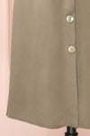 Jodie Khaki Green Button-Up Midi Dress | Boutique 1861 bottom