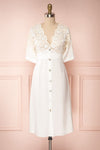 Jodie White Button-Up Midi Dress | Boutique 1861