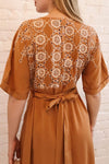Jodie Camel Orange Button-Up Midi Dress | Boutique 1861 on model