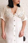 Jodie White Button-Up Midi Dress | Boutique 1861 on model
