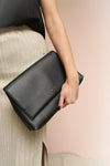 Jodith Cognac Faux-Leather Pixie Mood Handbag | La Petite Garçonne on model