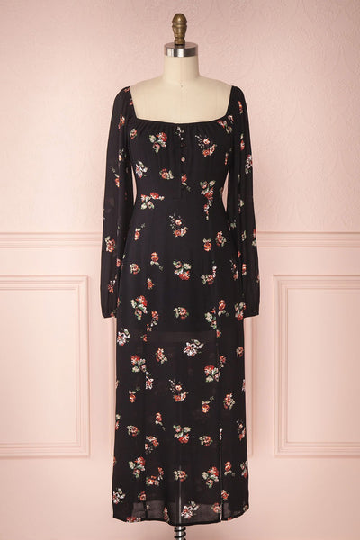 Joelma Black Floral Off-Shoulder Cocktail Dress | Boutique 1861