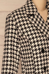 Johnstone Black & White Houndstooth Coat | La petite garçonne side close-up
