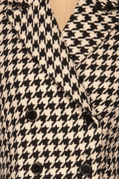 Johnstone Black & White Houndstooth Coat | La petite garçonne fabric