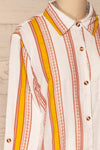 Jordanow White Colorful Striped Button-Up Shirt | La Petite Garçonne side close-up