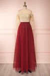 Josiane Burgundy Tulle A-Line Gown | Robe Maxi | Boutique 1861