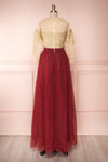 Josiane Burgundy Tulle A-Line Gown | Robe Maxi back view | Boutique 1861