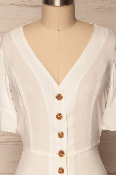Josidpol White Short Sleeved Button-Up Top | La Petite Garçonne 3