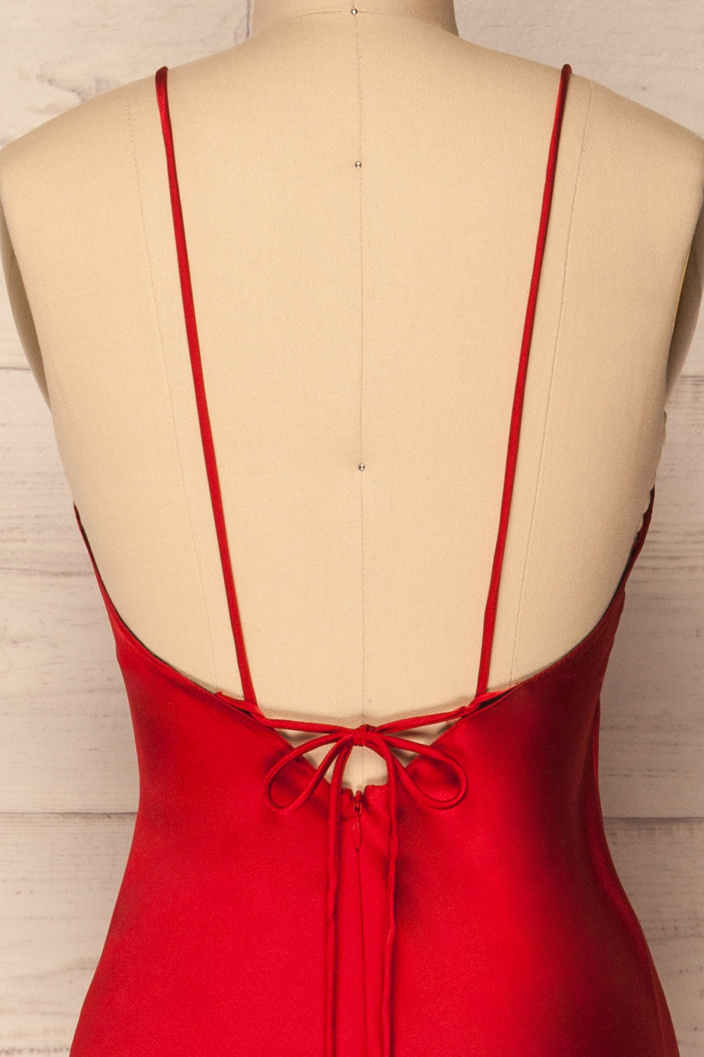 Jude Red | Backless Silky Halter Dress