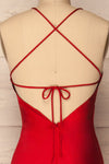 Jude Red | Backless Silky Halter Dress