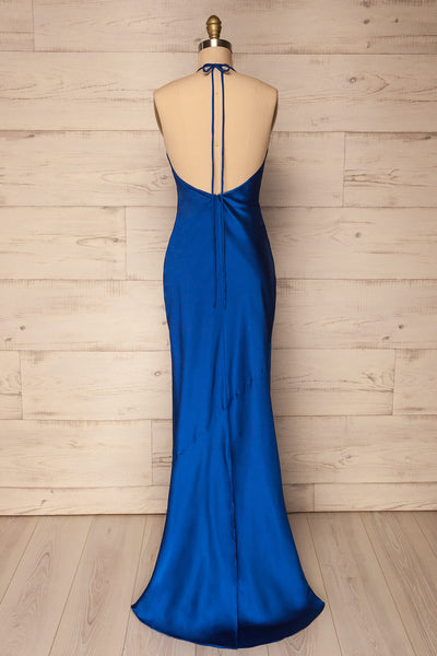Jude Royal Blue | Backless Silky Halter Dress
