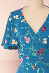 Julianne Short Sleeve Floral Wrap Dress | Boutique 1861 front close-up