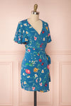 Julianne Short Sleeve Floral Wrap Dress | Boutique 1861 side view