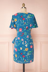 Julianne Short Sleeve Floral Wrap Dress | Boutique 1861 back view