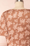 Julitta Bronze Silky Floral Wrap Dress | Boutique 1861 back close up