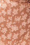 Julitta Bronze Silky Floral Wrap Dress | Boutique 1861 fabric