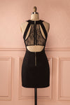 Jumanah - Black fitted dress with plunging neckline