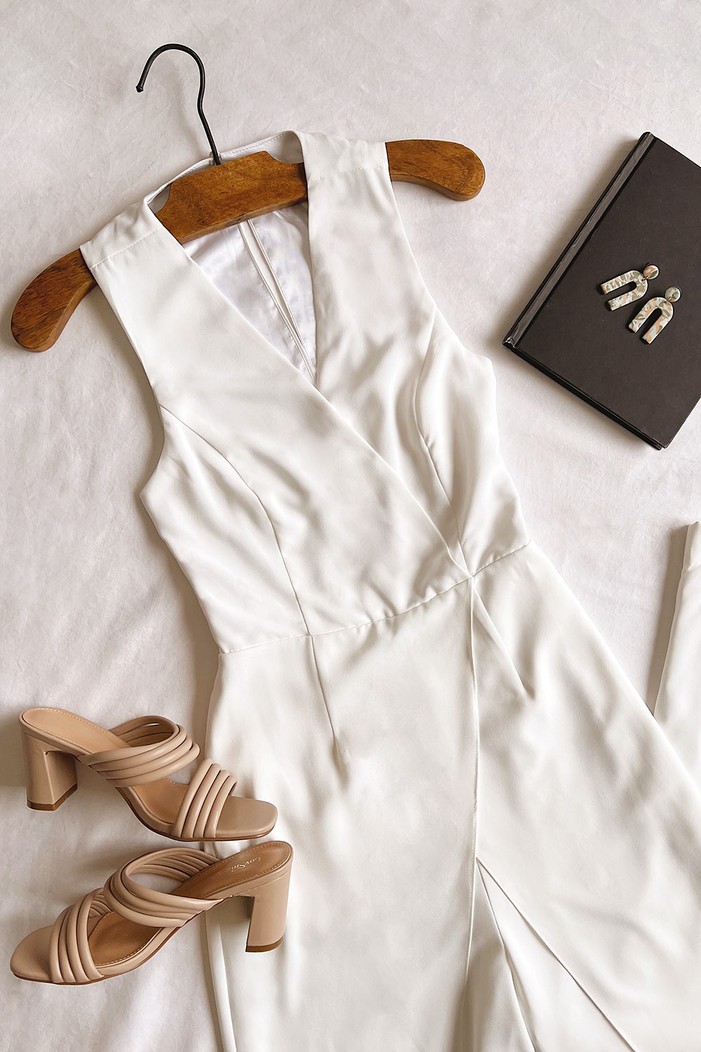 Verane White Tulip Style Jumpsuit | La petite garçonne flatlay