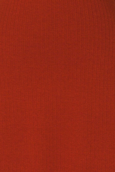 Jutrosin Rust Orange Fitted Cocktail Dress | La Petite Garçonne fabric detail