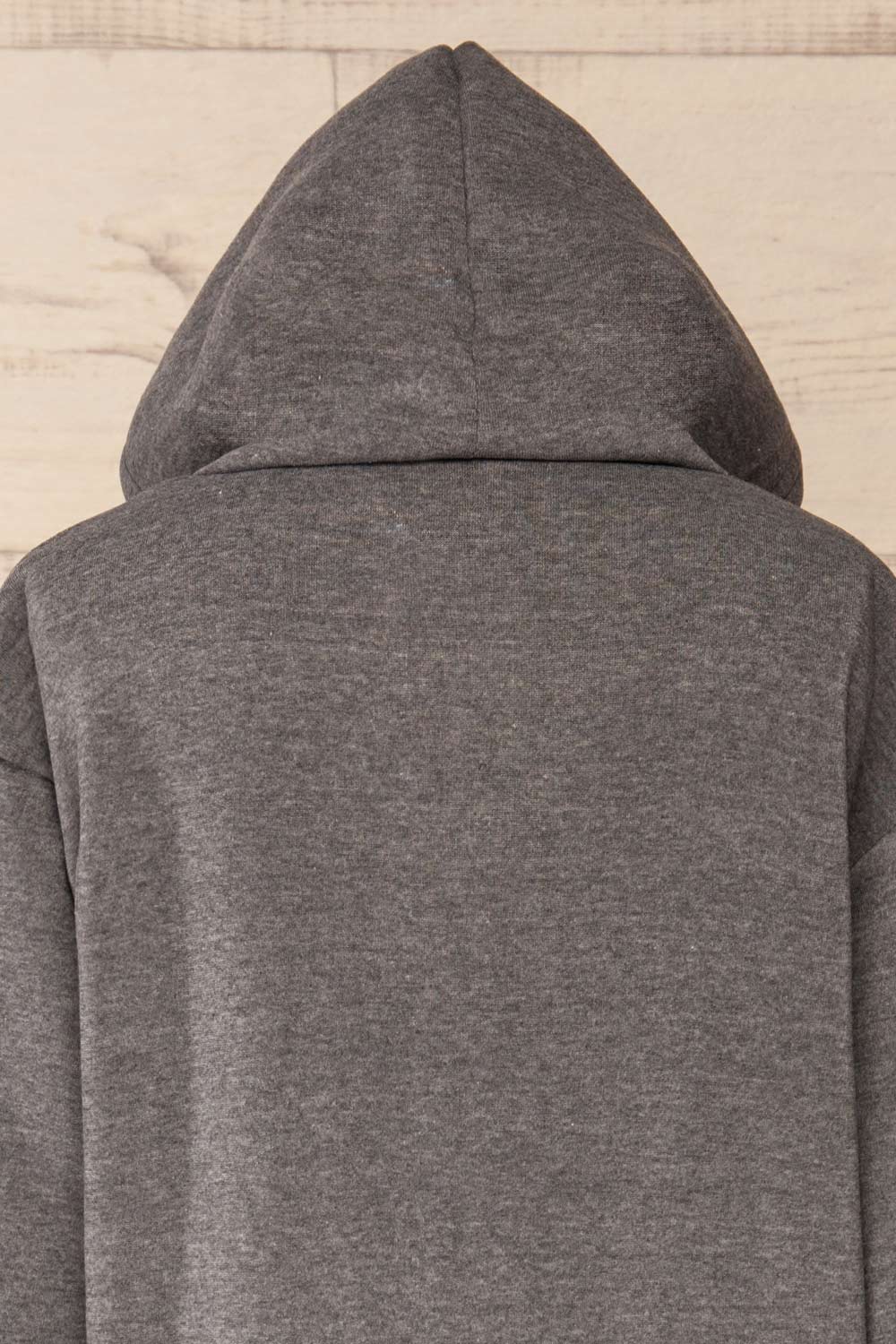 Juxue Rock Grey Oversized Hoodie | La petite garçonne  hood close-up