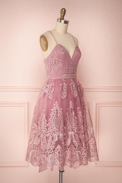 Jyn Rosé | Lilac Embroidered Dress