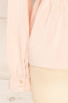 Krapkowice Pink Long Sleeve Faux-Wrap Neck Blouse | La petite garçonne back sleeve close-up