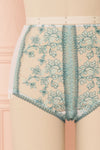Kaija White & Blue Floral Lace High-Waist Panties | Boudoir 1861 front close-up