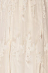 Kailania Snow | Ivory Floral Mesh Deep V-Neck Maxi Dress