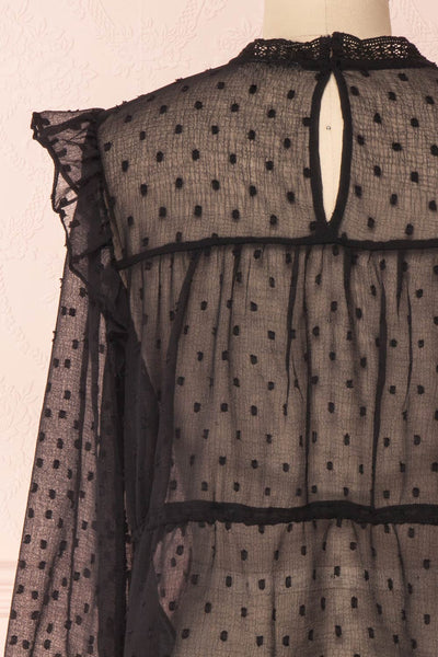 Kaiona Night Black Plumetis & Lace Loose Top | Boutique 1861 6