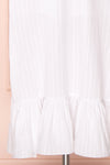 Kajsa White Midi Dress w/ Ruffles | Boutique 1861 bottom