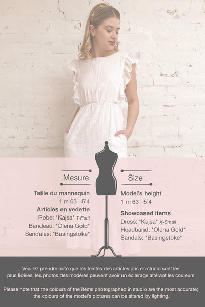 Kajsa White Sleeveless Midi Dress w/ Ruffles | Boutique 1861 template