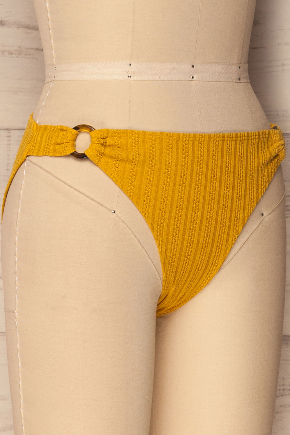 Kalithea Mustard Yellow Textured Bikini Bottom | La Petite Garçonne 4