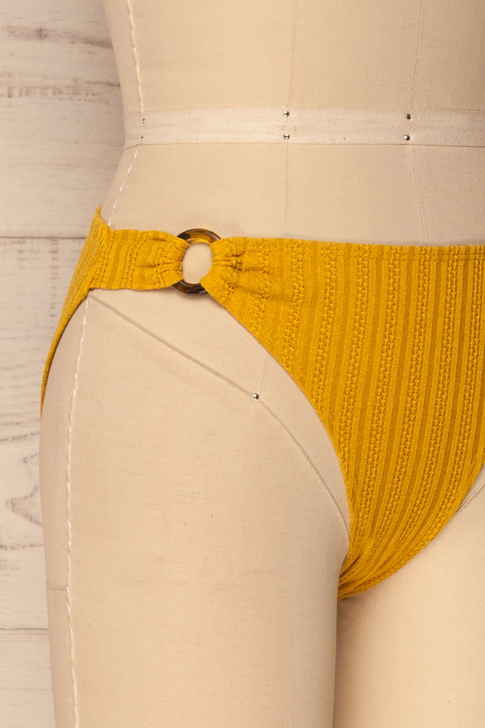 Kalithea Mustard Yellow Textured Bikini Bottom | La Petite Garçonne 7