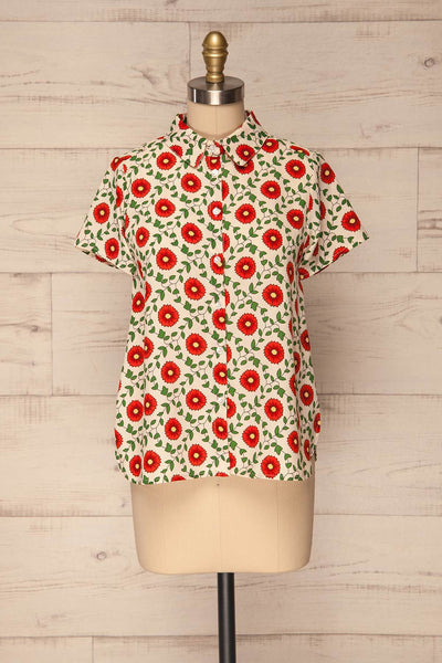 Kalymnos Floral Short Sleeved Shirt | La Petite Garçonne 1