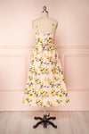 Kamala Pink Lemon Print A-Line Midi Dress | Boutique 1861 back view