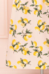 Kamala Pink Lemon Print A-Line Midi Dress | Boutique 1861 bottom