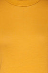 Kamien Citrine Mustard Yellow Turtleneck Top | TEXTURE DETAIL | La Petite Garçonne