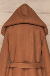 Almeirim Brown  Felt Trench Coat | La Petite Garçonne back hood close-up