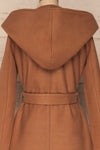 Almeirim Brown  Felt Trench Coat | La Petite Garçonne back close-up