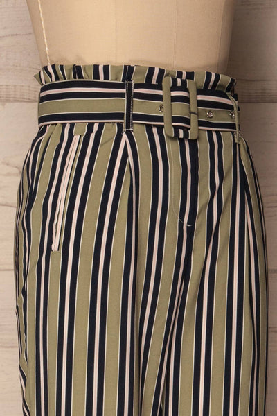 Kammena Green, Navy Blue & Pink Striped Pants | La Petite Garçonne