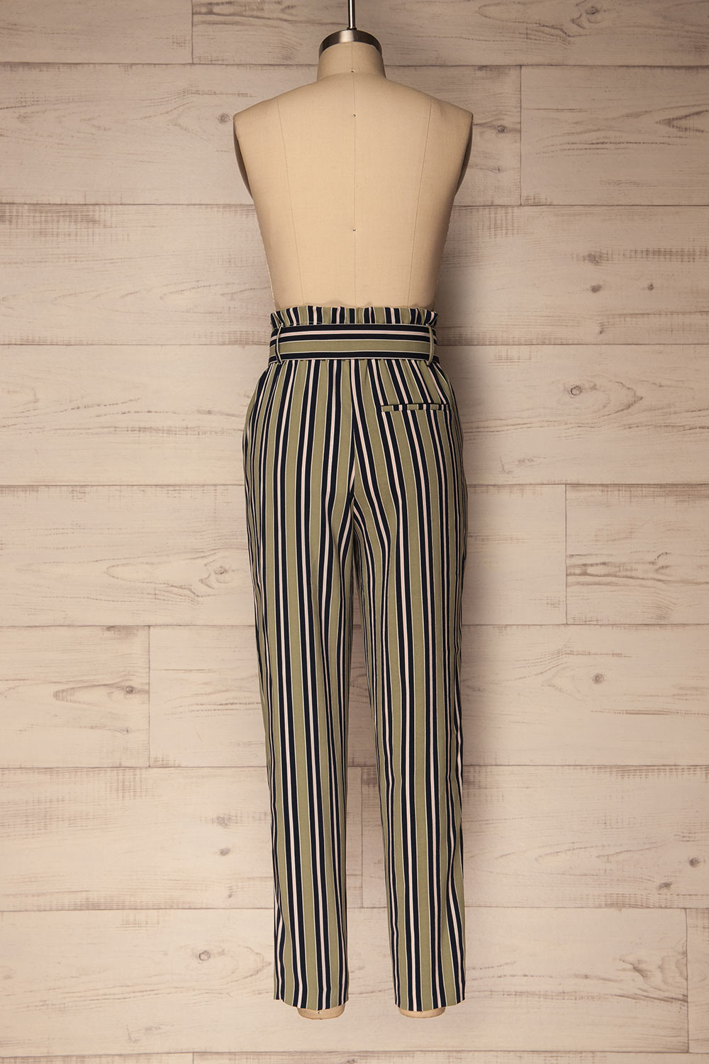 Kammena Green, Navy Blue & Pink Striped Pants | La Petite Garçonne