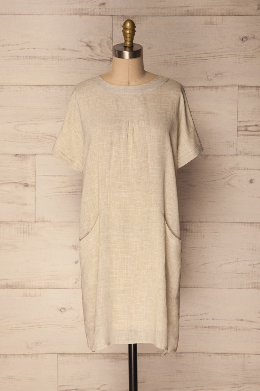 Kamonos Sand Beige Linen Tunic Dress | La Petite Garçonne