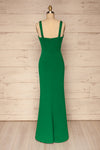 Kamza Green Fitted Maxi Dress w/ Slit | La petite garçonne back view