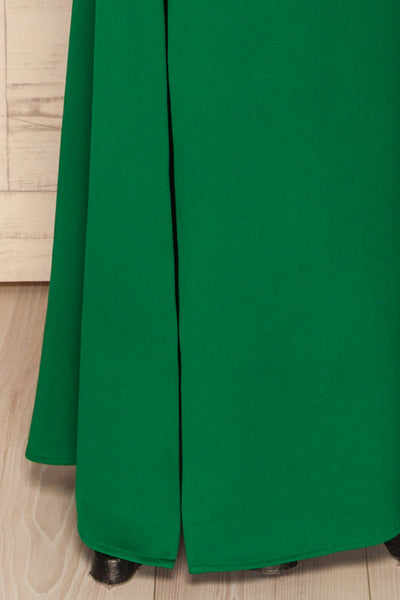 Kamza Green Fitted Maxi Dress w/ Slit | La petite garçonne bottom