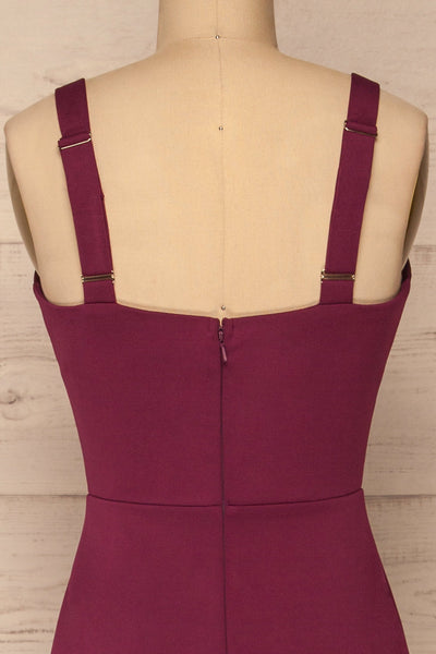 Kamza Purple Fitted Maxi Dress w/ Slit | La petite garçonne back close-up