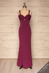 Kamza Purple Fitted Maxi Dress w/ Slit | La petite garçonne front view