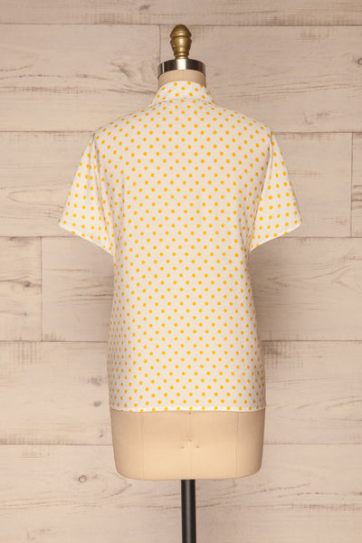 Karaman White & Yellow Polkadot Shirt | La petite garçonne back view