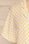 Karaman White & Yellow Polkadot Shirt | La petite garçonne sleeve
