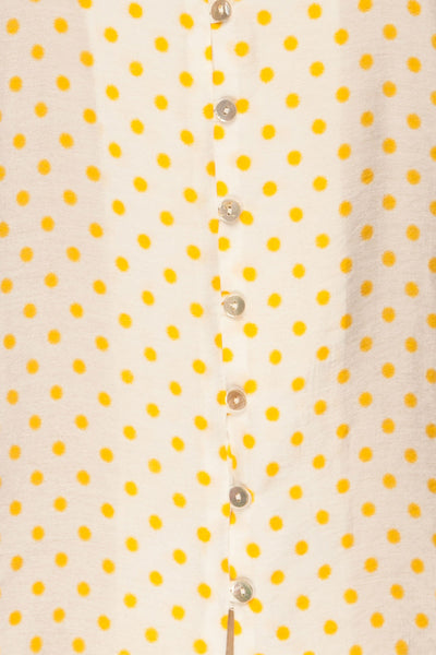 Karaman White & Yellow Polkadot Shirt | La petite garçonne fabric